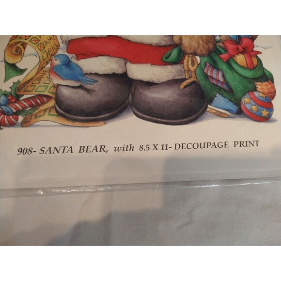 New JONES TONES VINTAGE COLOR IRON-ON TRANSFER #908 Santa Bear 9" x 9" - Picture 7 of 8